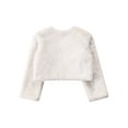 thumbnail image 4 of TSSOE Kids Girls Faux Fur Dress Coat Flower Girl Bolero Shrug Sweater Jacket Princess Cape Winter Party Outerwear White 7-9, 4 of 5
