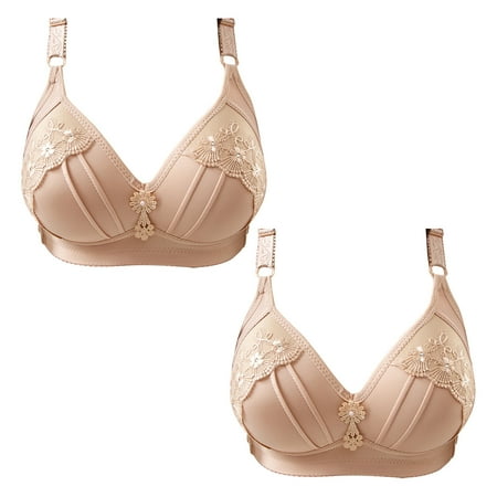 

Bras For Women No Underwire 2PC s Women s Embroidered Elastic And Breathable Underwear Without Steel Ring