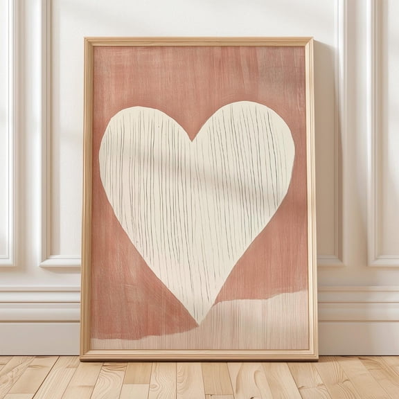 Minimalist Heart Wall Art, Romantic Minimalist Decor, Valentine'S Day Art Print, White Heart Print, Abstract Love Wall Art, Wall Art, Modern Wall Decor, 8x12 UNFRAMED