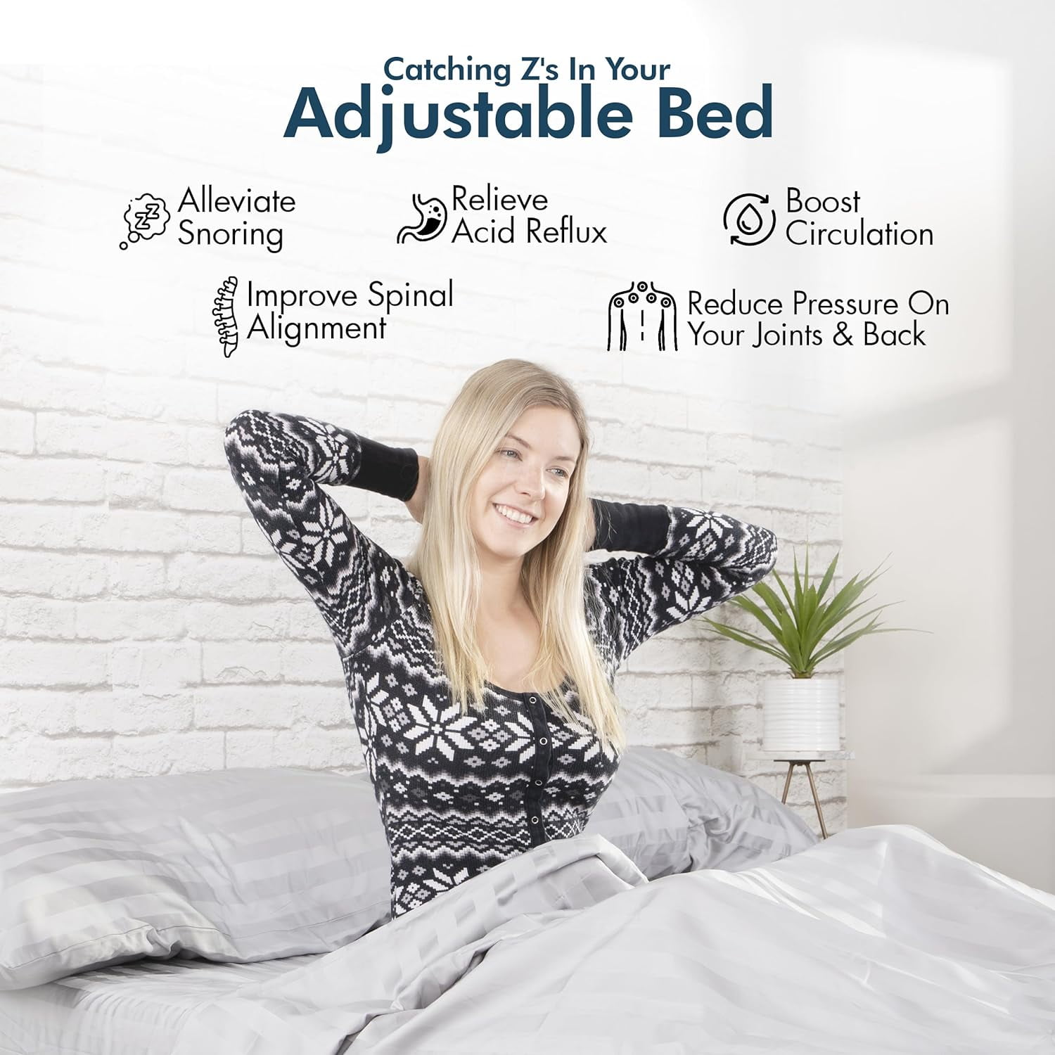 Renanim Serenityflex Adjustable Bed Frame with Electric Dual Massage - USB, Under Bed Light, Zero Gravity, App Control, Head and Foot Incline, Reclining Base Full