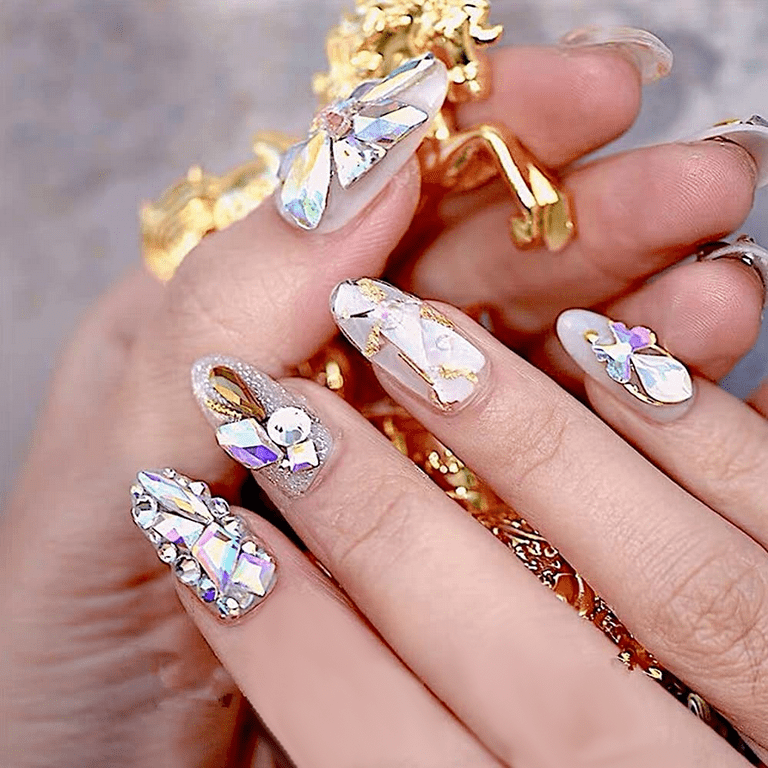 Sohindel Crystal Rhinestones Nail Charms Crystal Mixed Gems Nail Rhinestones for Nail Art Decoration & DIY Crafting Design - Style 4