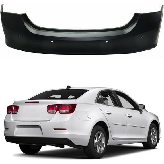 EPOTOOR Rear bumper cover replacement for 2016-2018 Malibu with parking assist sensor holes parallel plastic