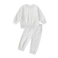 thumbnail image 1 of Godderr 12M-13Y Kids Toddler Baby 2Pcs Pullover Sweatshirt Outfits for Boys Girls Solid Color Cotton Tracksuits Outfits Jackets Spring Autumn, 1 of 6