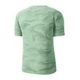 thumbnail image 4 of TANGQIOP Men T-Shirts Short Sleeve Ice Silk Quick Dry Loose Casual Camouflage Thin Crew Neck Moisture Wicking Breathable Light Green L, 4 of 6