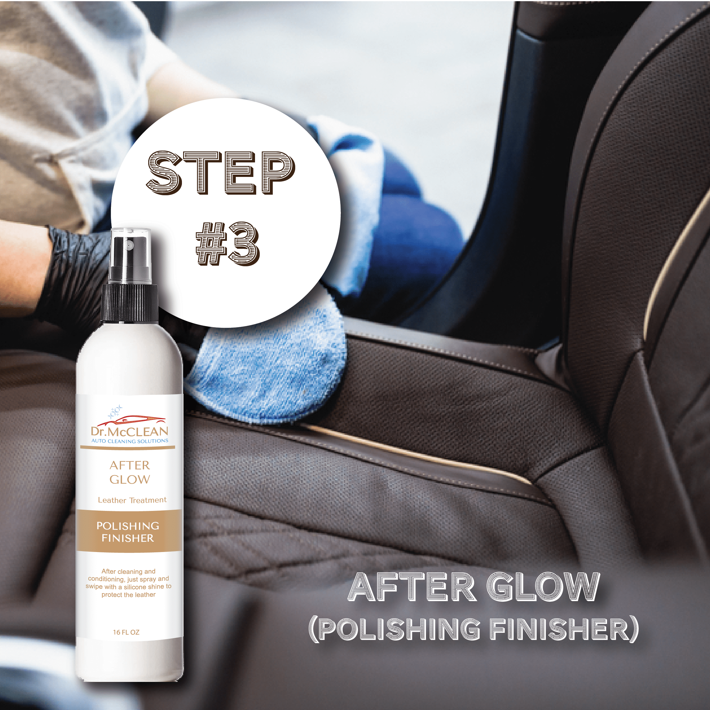 Leather Cleaning Treatment Set of 3 of 8oz of Cleanser, Moisturizer and Polishing