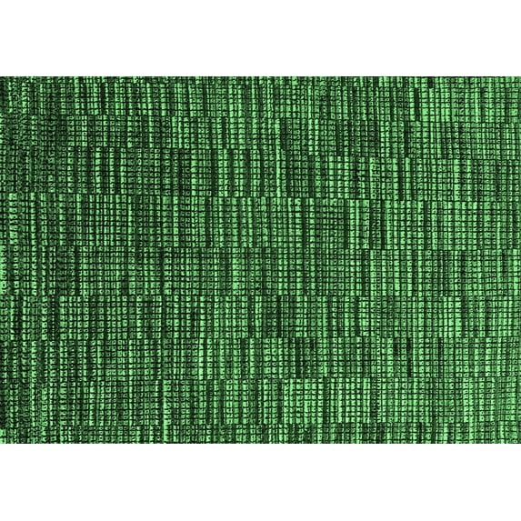 Ahgly Company Indoor Rectangle Abstract Emerald Green Modern Area Rugs, 6' x 9'