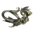 thumbnail image 4 of Nautical Aged Bronze Resin Seductive Mermaid Siren With Fishnets Figurine 7"L, 4 of 9