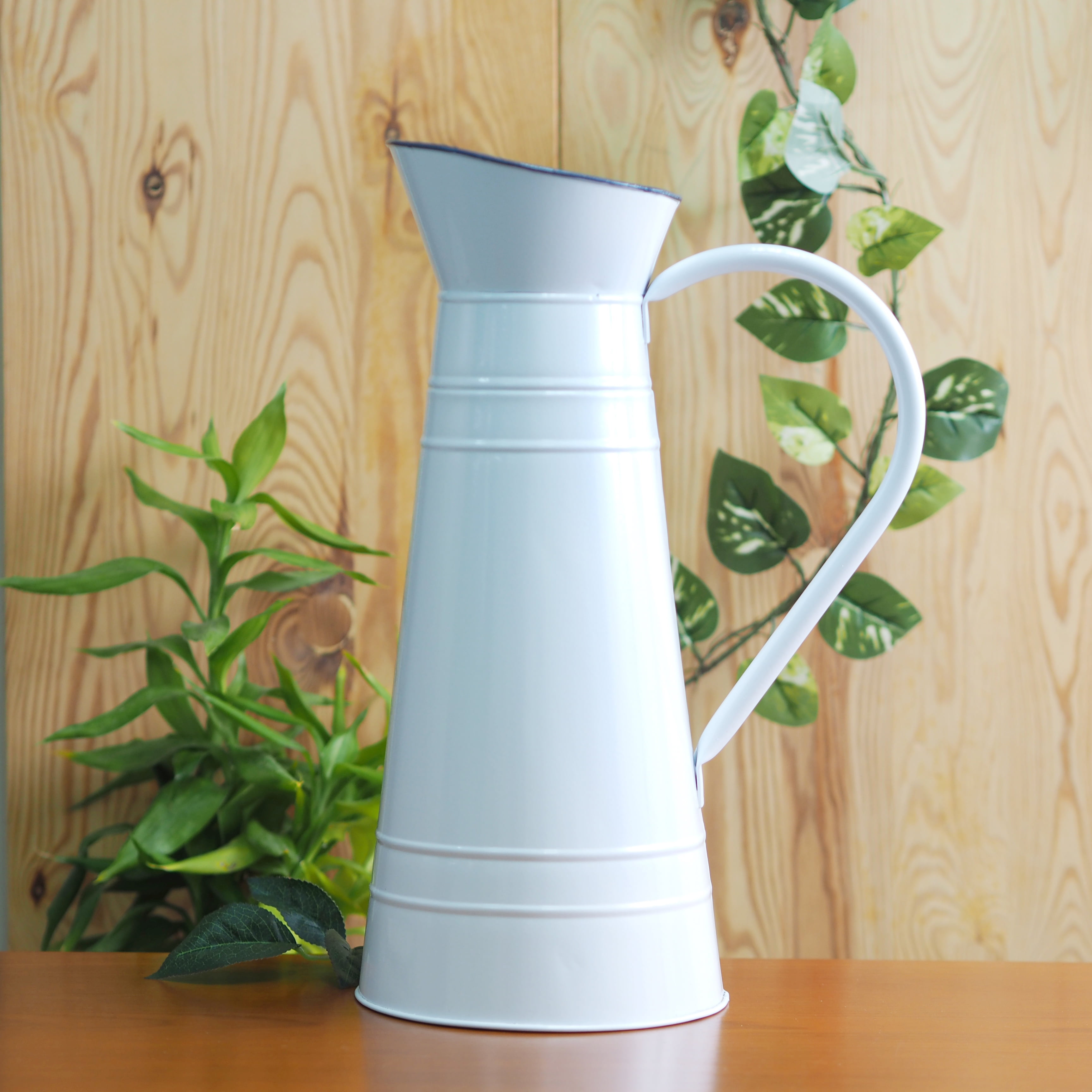 Mainstays Floral Iron Ceramic Pitcher, 15", White