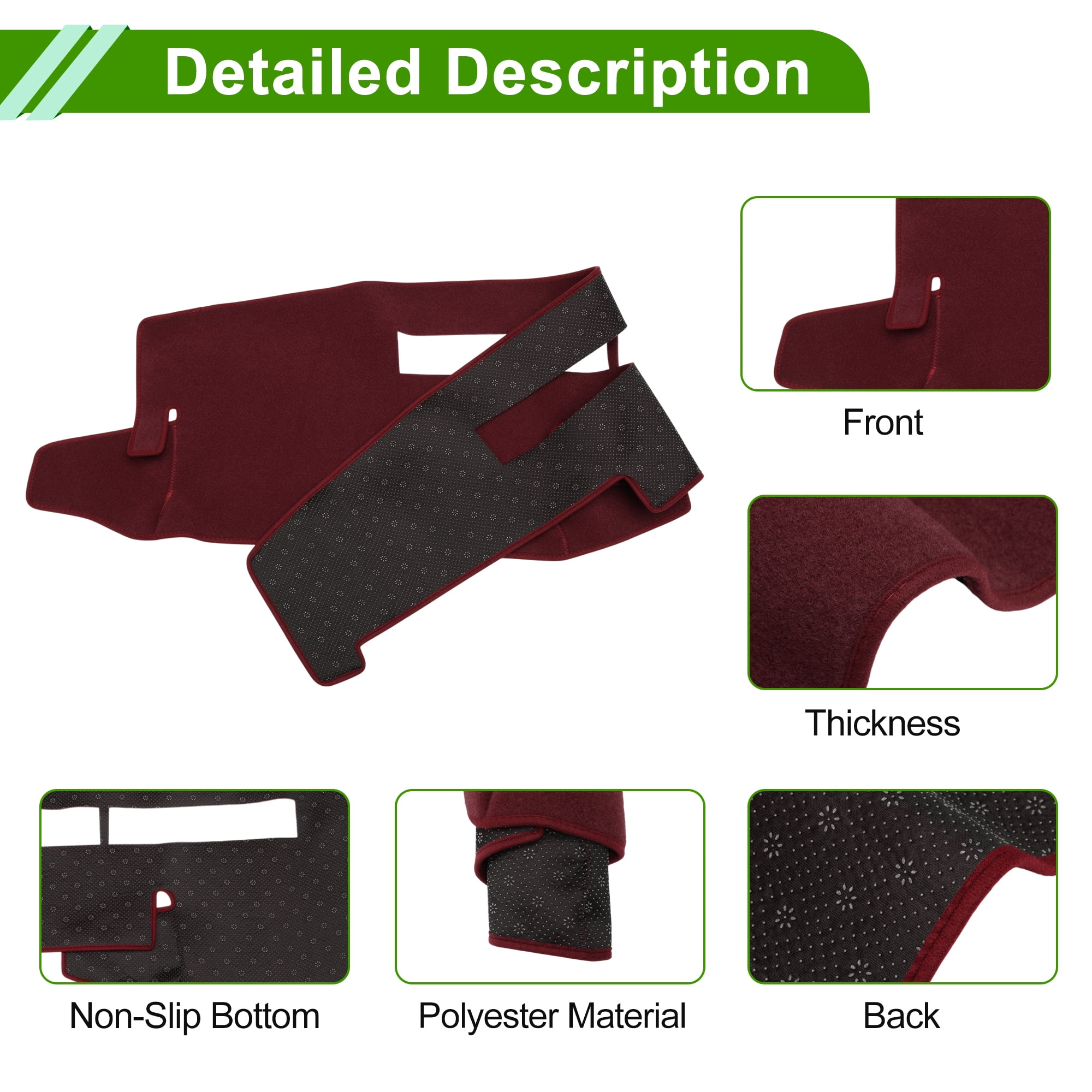 Unique Bargains Dashboard Cover for Chevrolet Silverado 1988-1994 Dash Cover Mat Carpet Center Console Dash Cover Mat Car Interior Polyester Red 1 Pc