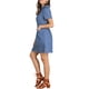thumbnail image 4 of INSPIRE CHIC Vestido de Cambray A-Line con Cuello Caído para Mujer con Bolsillos Azul Denim S, 4 of 7