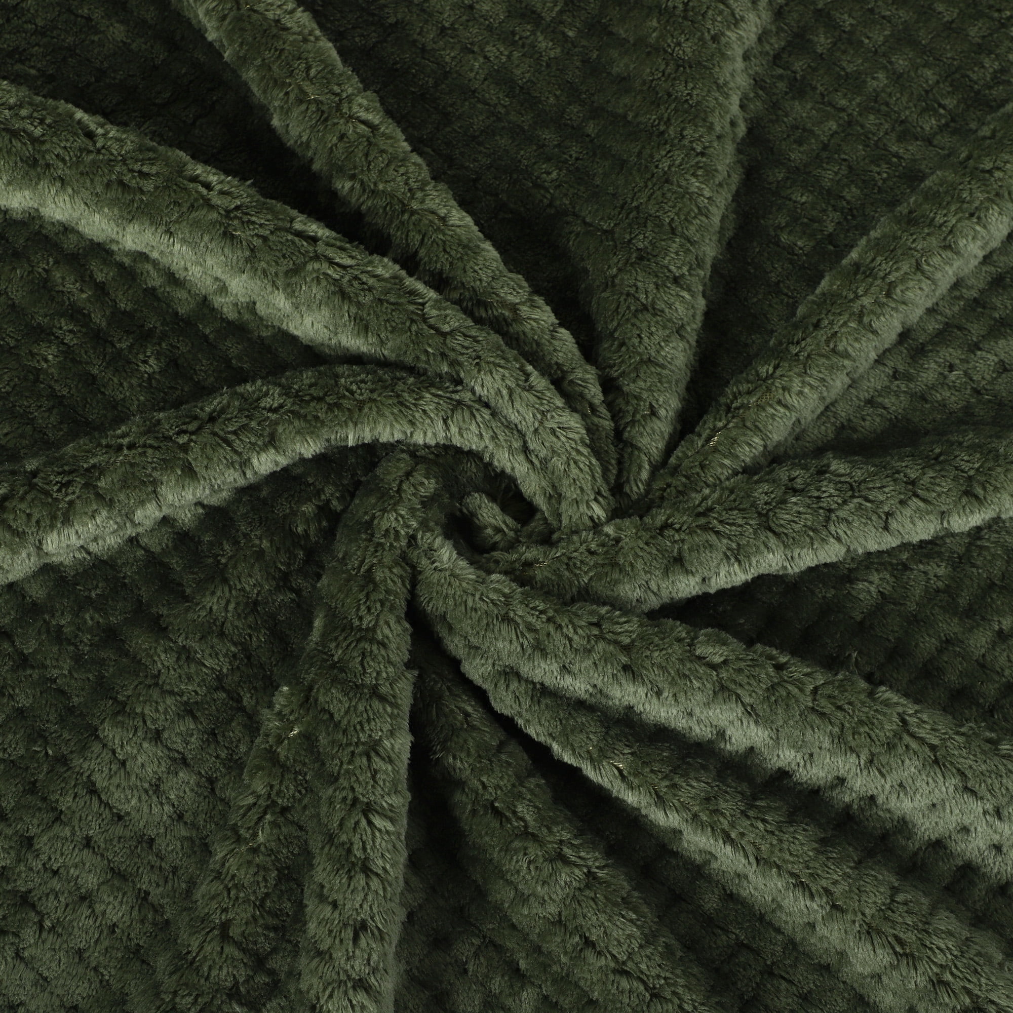 PiccoCasa Luxury Fleece Bed Blanket Woven Mesh Army Green 30"x40"