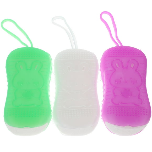 FELTECHELECTR 3 esponjas de silicona para ducha y baño (color aleatorio)