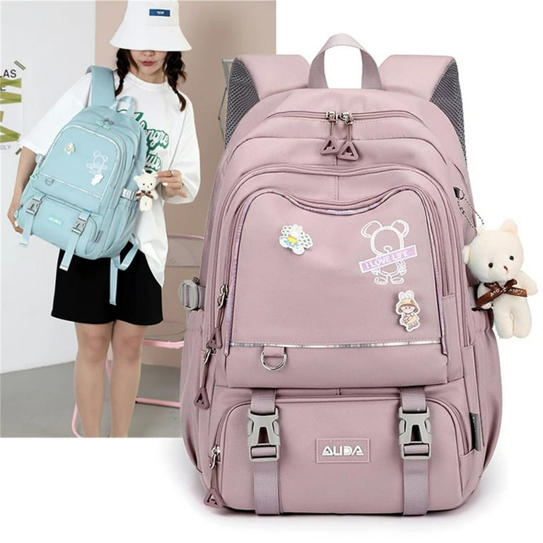 Wide Silver Real Bagpack Backpack Bag for Girls Backpack Bag