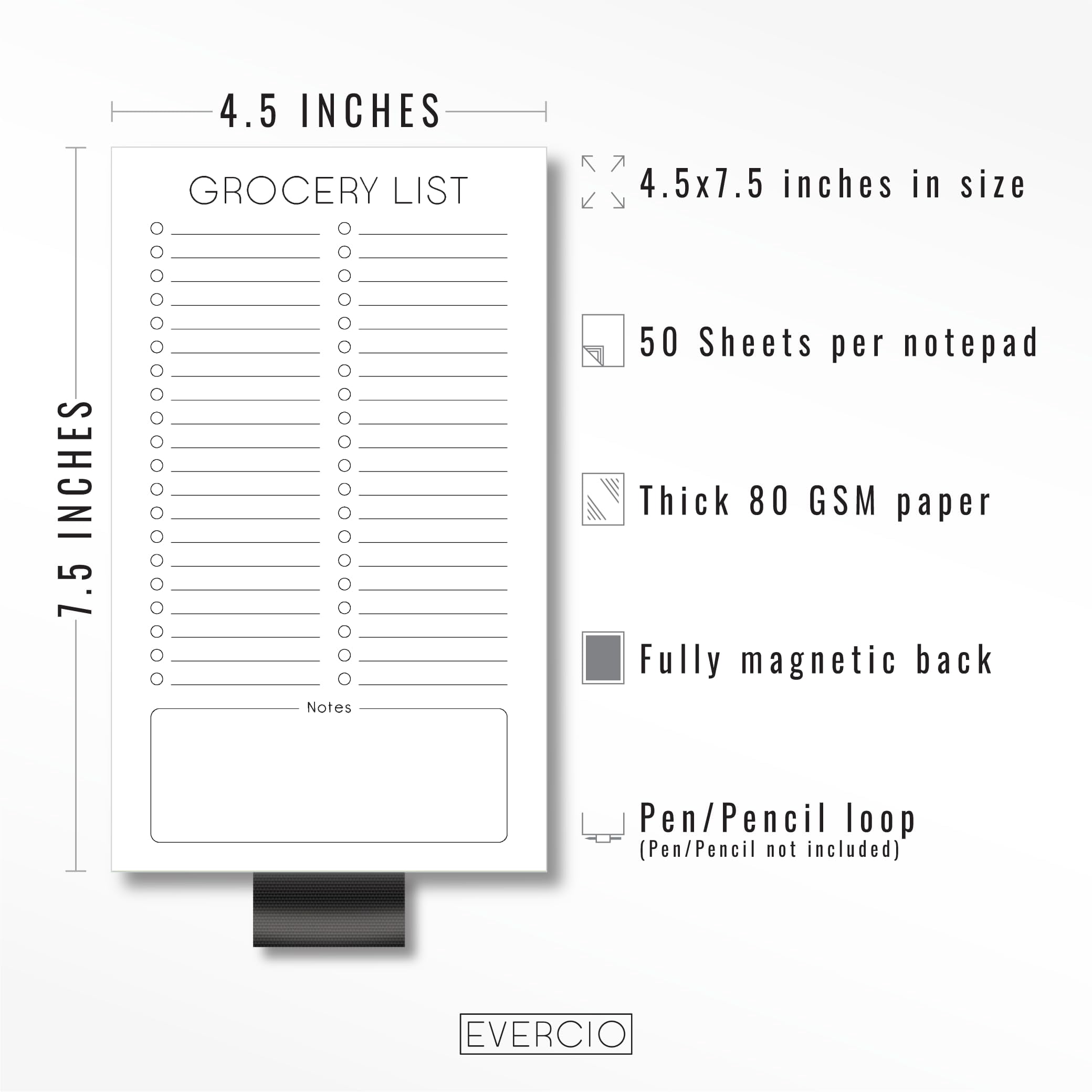 Lista Compra Nevera Magnetica YUSHOW 2 Blocs Magnéticos Para Lista De La Compra Para Refrigerador Lista De La Compra Magnetica Nevera