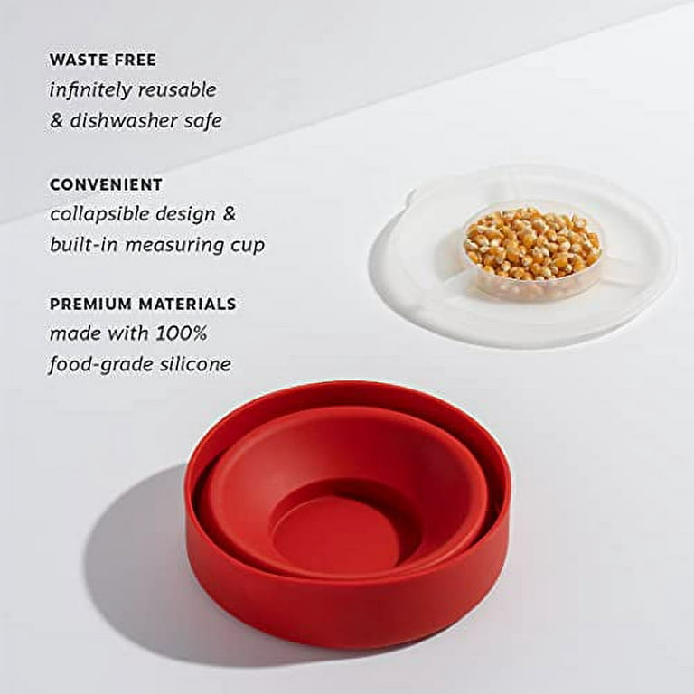 W&P Microwave Silicone Personal Popcorn Popper Maker, Red