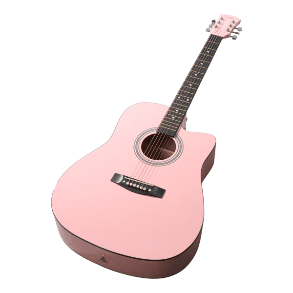 41in Dreadnought Barrel-shaped Cutaway Acoustic Guitar, Pink