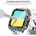 thumbnail image 3 of GHSDFBB 2-Pack Bling Cases with Screen Protector Compatible for Apple Watch 38mm for 40mm Only 42mm 44mm, Fully Paved Diamonds Protective Case for iWatch SE Series 6 5 4 3 2 1 (44mm, Black+Clear, 3 of 7