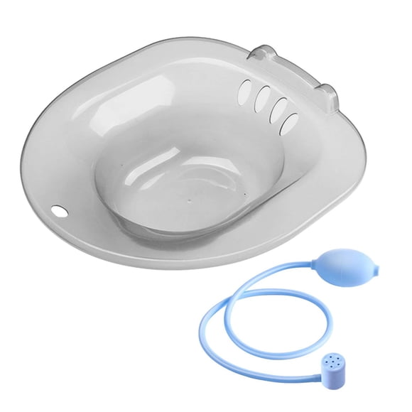 Hip Bath Tub Women Elderly Toilet Seat Sitz Bath Basin for Hotel Dorm Travel Grey B