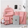 thumbnail image 2 of IMMEKEY Girls Cute Lightweight Backpack Set with Pencil Bag and Waist Bag, Pink, 2 of 5