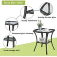 thumbnail image 4 of PARKWELL Patio Square Wicker End Table - Glass Top Side Table with Storage - Grey, 4 of 6
