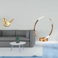 thumbnail image 2 of Escultura moderna de pájaro dorado y portabotellas de hierro para decoración y elegante organizador de bebidas., 2 of 8