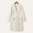 thumbnail image 2 of NOLDARES Boys Girls Towel Robe Soft Terry Cloth Kimono Bathrobes Sleepwear for Kids,White,4-5 Y, 2 of 7