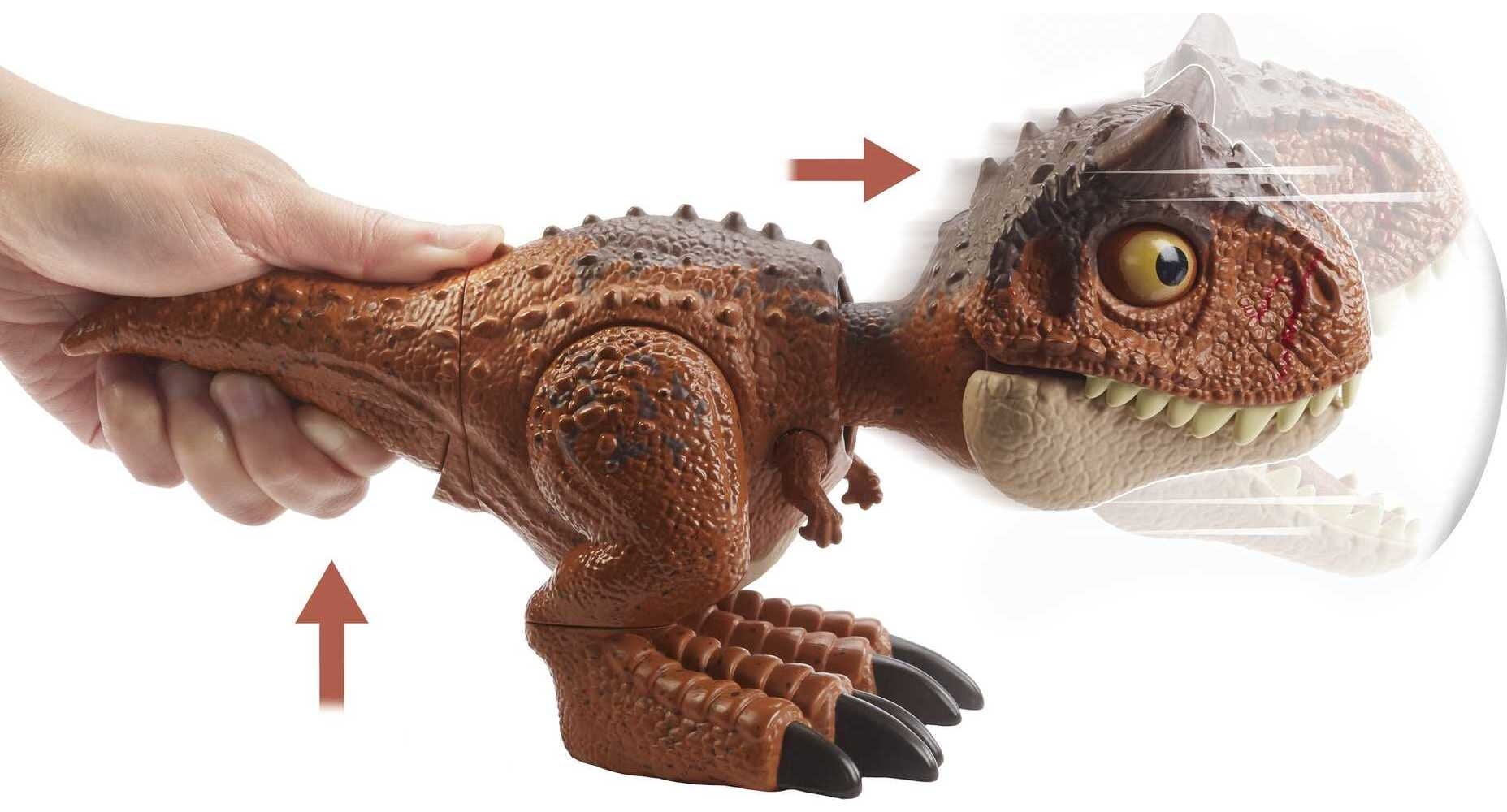 ​Jurassic World Camp Cretaceous Chompin’ Carnotaurus Toro Dinosaur Action Figure, Toy Gift with Button-Activated Chomping and Other Motion​