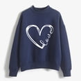 thumbnail image 4 of Baqcunre Crewneck Sweatshirts Printing Sweatshirt Top Long Sleeved Sweatshirt Casual Blouse Temperament Pullover Top(Navy S-XXL),Womens Sweatshirt Womens Tops Valentine'S Day Shirts For Women, 4 of 5