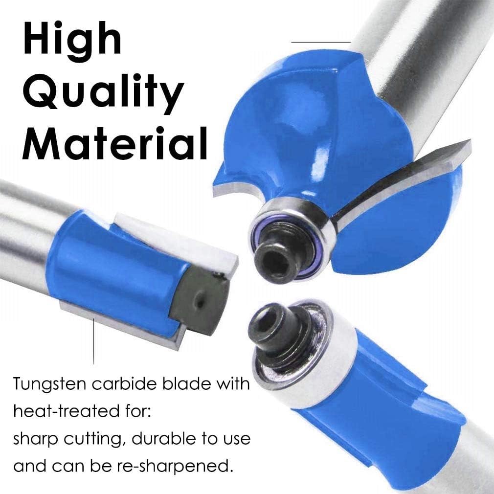 Gamvdout 15pcs Router Bits, 1/4" Shank Tungsten Carbide Corner Edge Tool, Groove Drill Bit for Chipboard, Woodworking, Wood Milling Cutter DIY Tools Kit