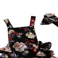 thumbnail image 3 of Baby Girl Floral Romper Black Halter Ruffled Outfits with Headband, 3 of 5