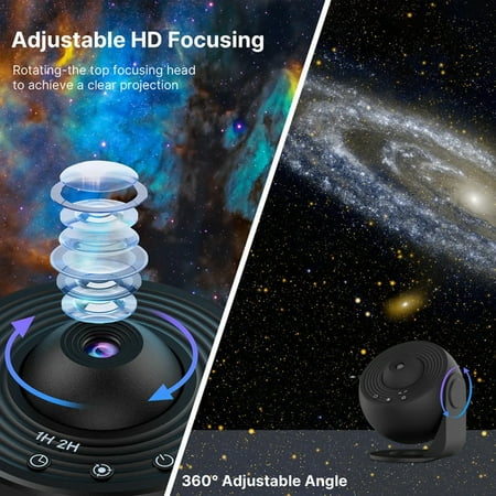 

LOPNGLS 12 in 1 Planetarium Star Projector ° Rotating Nebula Lamp HD Image Large Projection Area LED Lights Room