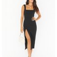 thumbnail image 2 of Vestido sin mangas con abertura, cintura alta, ajustado, sin espalda, correa gruesa, cuello extendido, vestido elegante con abertura para mujer para primavera y verano, 2 of 6