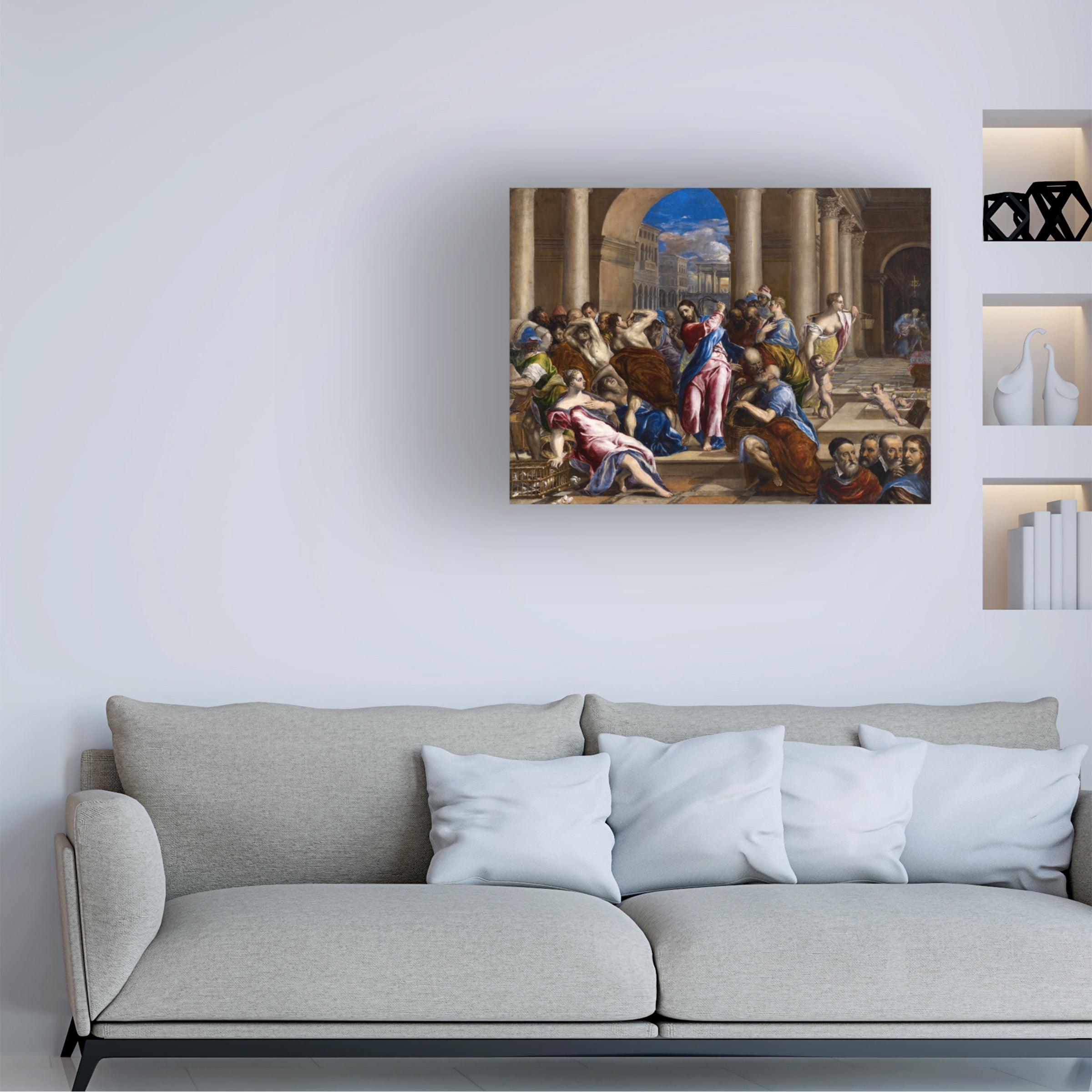 Trademark Fine Art El Greco Christ driving out the money changers from the temple Canvas Wall Art - 14x19