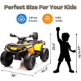 thumbnail image 3 of Yeshouse 24V Kids Ride on ATV, Toddler 4WD Electric Ride on Toy Car with LED Light, Bluetooth, Leather Seats, Yellow, 3 of 6