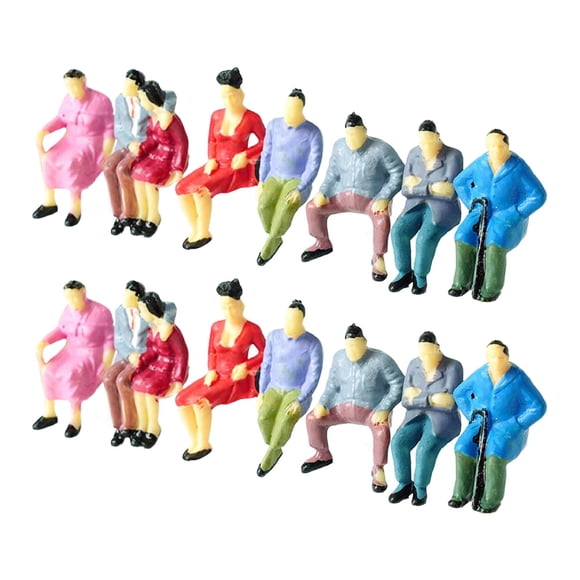 Yinanstore 14 Pcs Figurines Peintes à la Main Modèles Réalistes Poupées d'Activité Train Scène Architecturale Jouet Petites Figurines de Diorama Convient à l'Affichage de Voiture Échelle 1 42