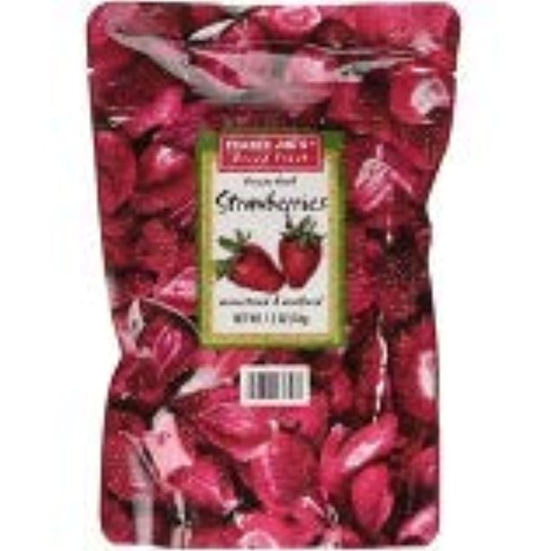 TJ Freeze Dried Strawberries Unsweetened & Unsulfured 1.2Oz (Pack Of 6