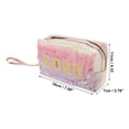 thumbnail image 2 of Unique Bargains 1 Pc Women Portable Sequin Embroidery LOVE Makeup Bag for Vacation PU Rose Red, Beige, Purple, 2 of 3