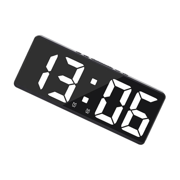 Reloj Despertador Digital Inteprter Superficie de Espejo LED Decoración del Hogar