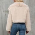 thumbnail image 7 of Womens Winter Faux Fur Coats Fleece Cropped Jacket Lapel Open Front Long Sleeve Shaggy Warm Outerwear Fall Clothes, 7 of 7