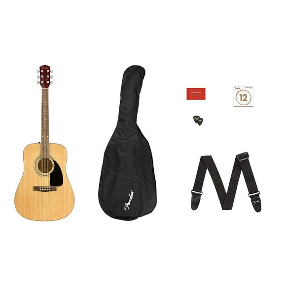 Paquete de guitarra acústica Fender FA-115 Dreadnought Defensa