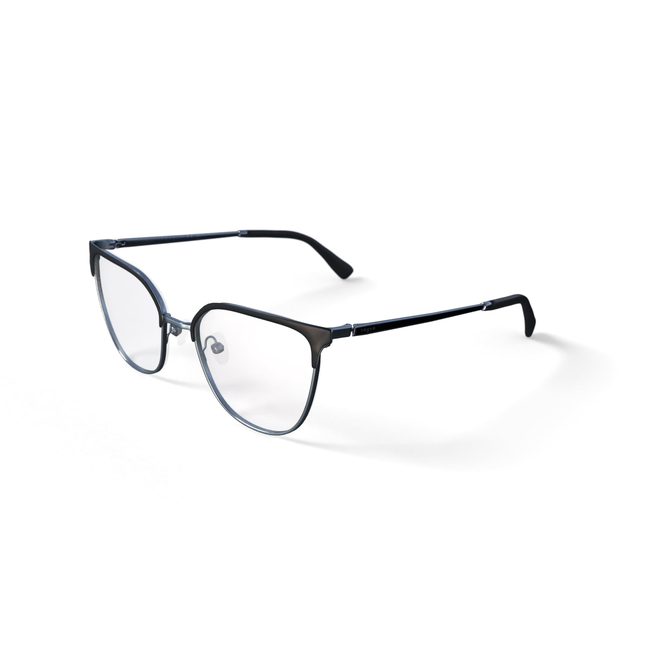 Vogue Women's Size 53 VO4249 Prescription Eyeglasses with Case, Black/Silver