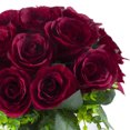 thumbnail image 4 of Enova Home Artificial Flowers 18 Heads Silk Roses Fake Flowers Arrangement in Clear Round Glass Vase with Faux Water for Home Office Wedding Decoration (Burgundy), 4 of 4