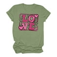 thumbnail image 6 of Womens Valentine's Day Shirts Short Sleeve Fashion Graphic Basic T-Shirts Casual Pullover Tunic Tops (XL, D Green), 6 of 7