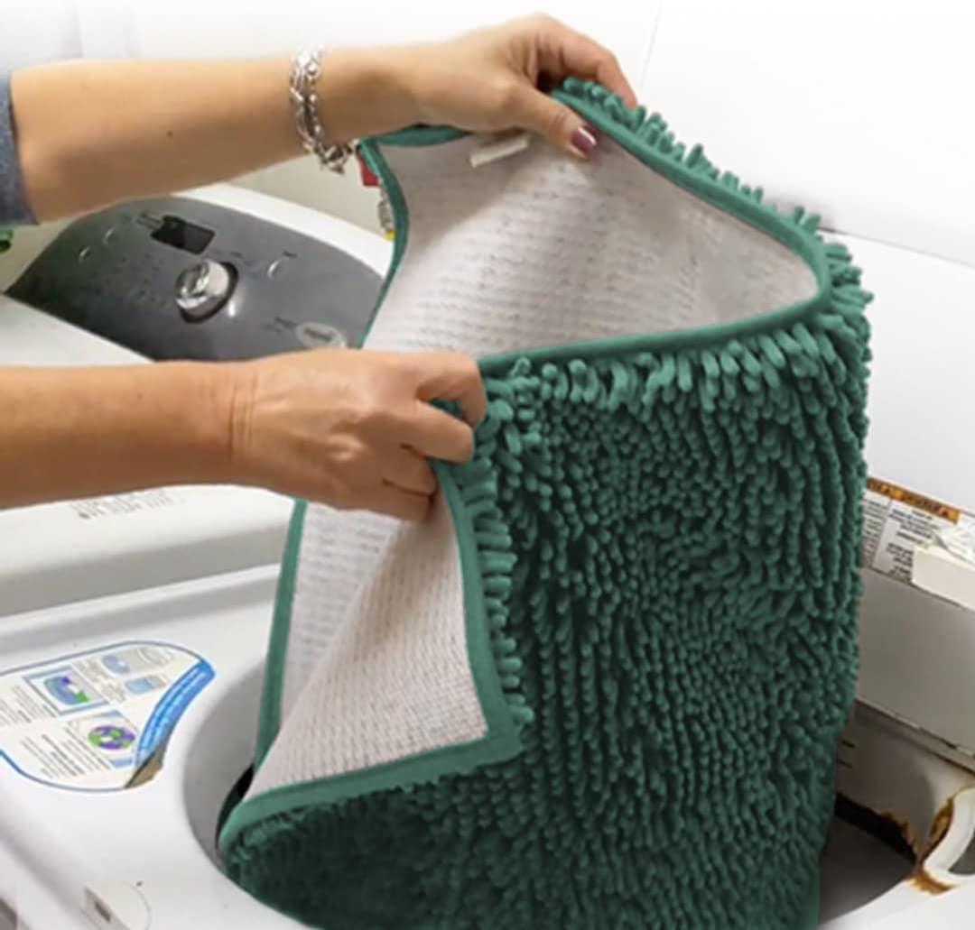 Muddy Mat® | Super Absorbent Door Mat Indoor, Microfiber Quick Dry Chenille Entryway Rug, Non-Slip Front Door Mat, Indoor Mats for Entryway, Machine Washable Pet Rug, Seafoam Green 48"x60"