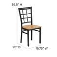 thumbnail image 2 of HERCULES Series Black Window Back Metal Restaurant Chair - Natural Wood Seat, 2 of 9