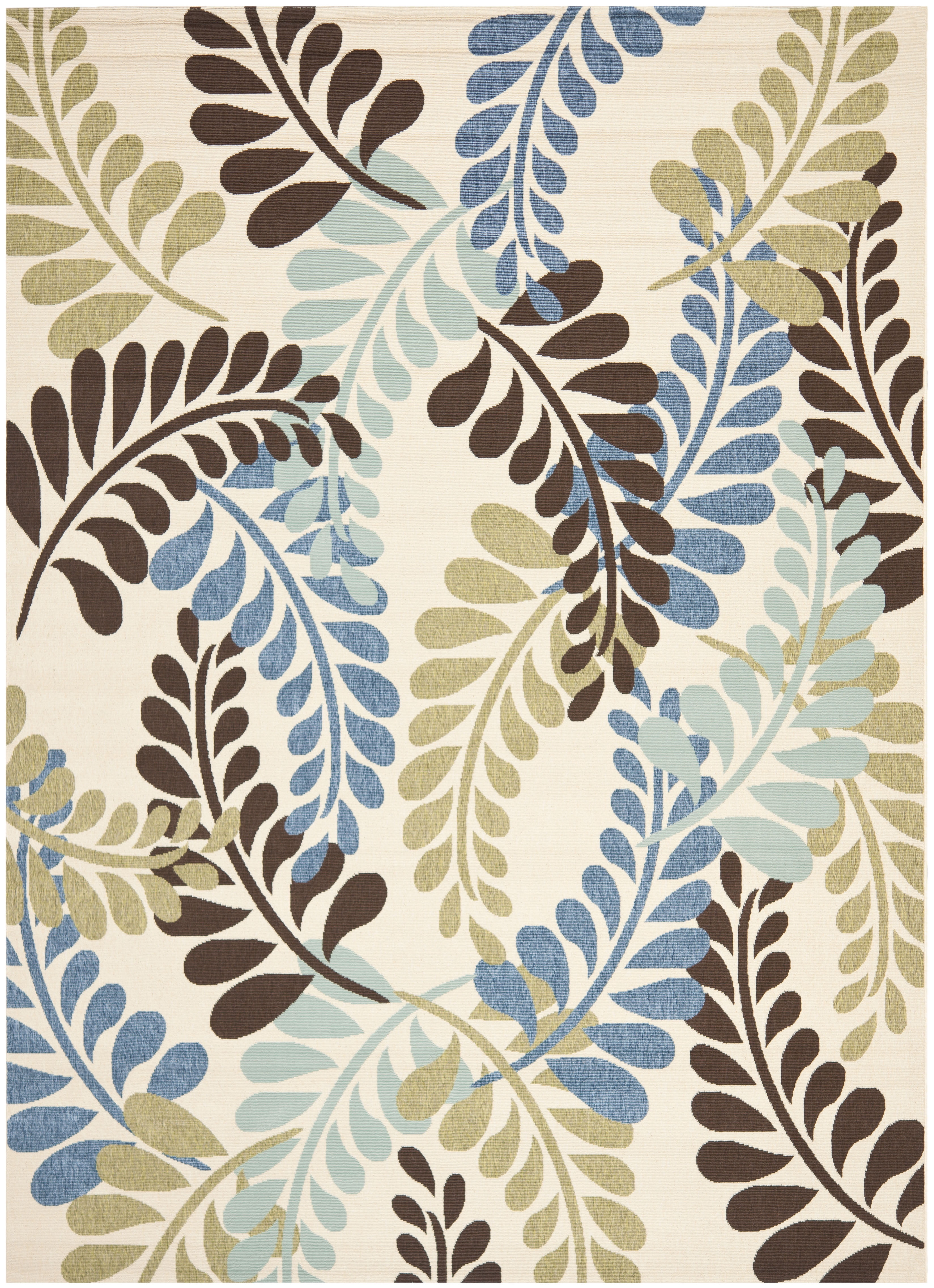 SAFAVIEH Veranda Earleen Floral Indoor/Outdoor Area Rug, 8' x 10', Cream/Aqua