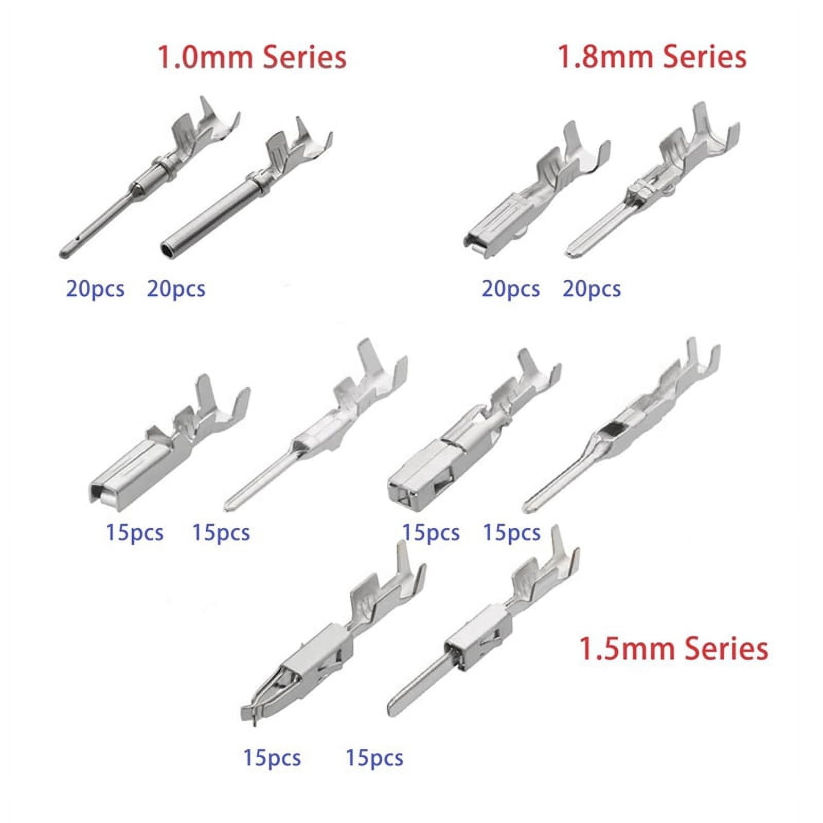 340Pcs 1/1.5/1.8/2.2/2.8/3.5mm Terminal Pins Wire Harness Pin Male Female Automotive Electrical Connector Kit Car Wire