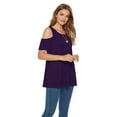 thumbnail image 2 of CEASIKERY Women's Casual Cold Shoulder Tunic Tops Loose Blouse Short Sleeve Shirts, 2 of 5