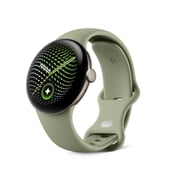 Google Pixel Watch 5 (41mm) Wi-Fi - Android Smartwatch with Domed Display, Comprehensive Health and Fitness Tracking, and Help from Gemini - Satin Pyrite Aluminum Case / Olive Active Band (2nd gen)