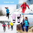 thumbnail image 6 of Women's Touchscreen Winter Ski Gloves, Warm Water-Proof Gloves, Bike Riding Skiing Hiking Motorcycle Outdoor Activity Gloves for Women Girls(Pink), 6 of 6
